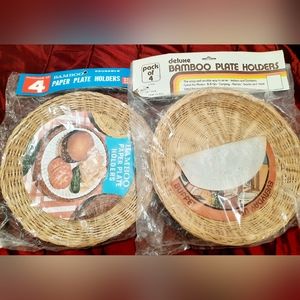 Vintage bamboo plate holders
